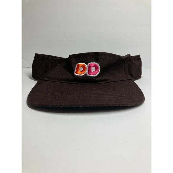 Dunkin Donuts Restaurant Employee Visor Hat Cap Brown Adjustable Restaurant Work - Picture 6 of 15
